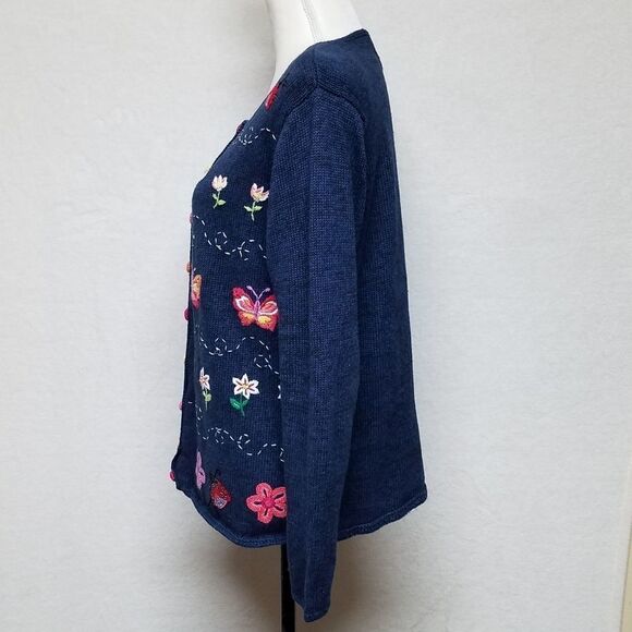Vintage Y2K tiara blue knit butterfly cardigan - Picture 11 of 15